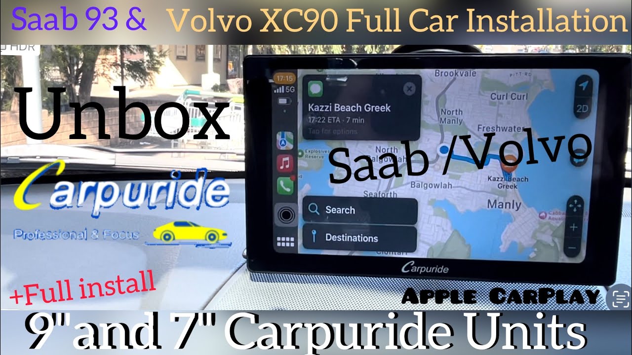 Carpuride 9” and 7” Apple CarPlay Head up Display Unbox / Full Installation in Saab 93 & Volvo XC90