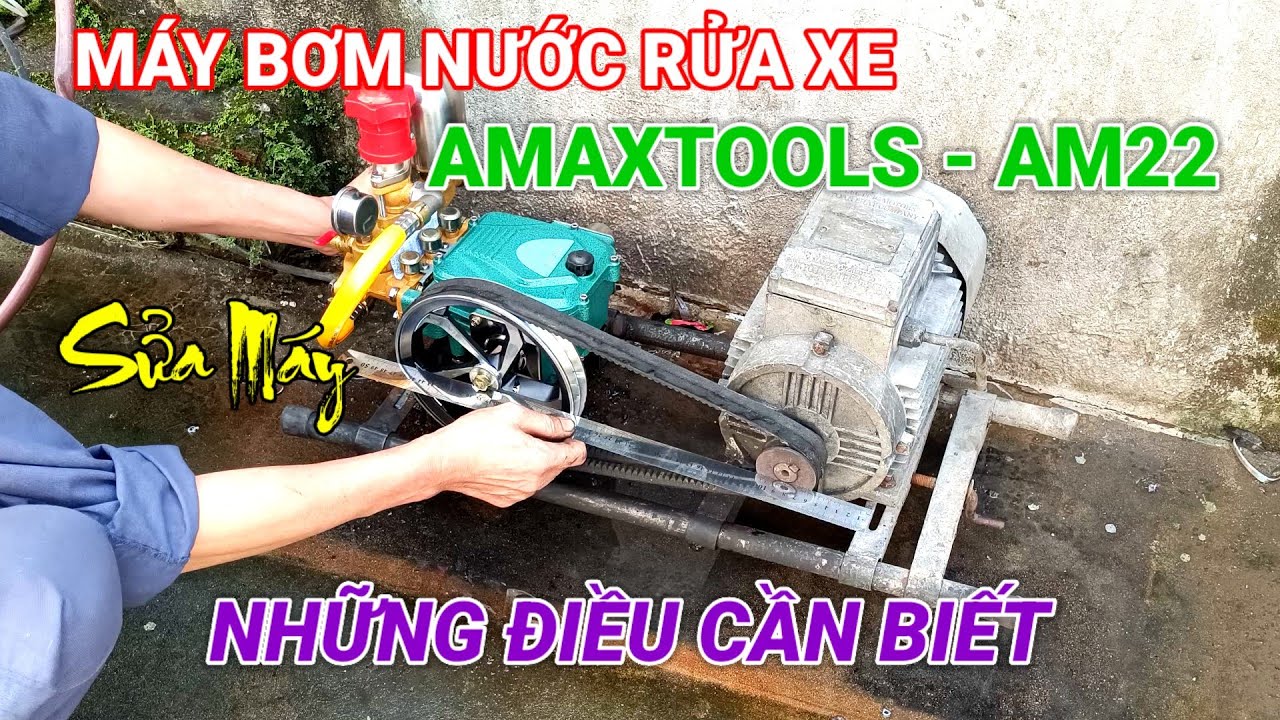 Sửa máy bơm nước rửa xe nên biết những thông tin này. Đầu máy bơm Amaxtools AM 22 
