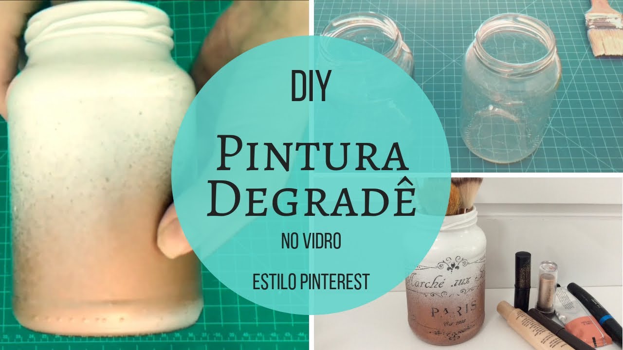 DIY DECOR| RECICLAGEM | PINTURA DEGRADÊ NO VIDRO