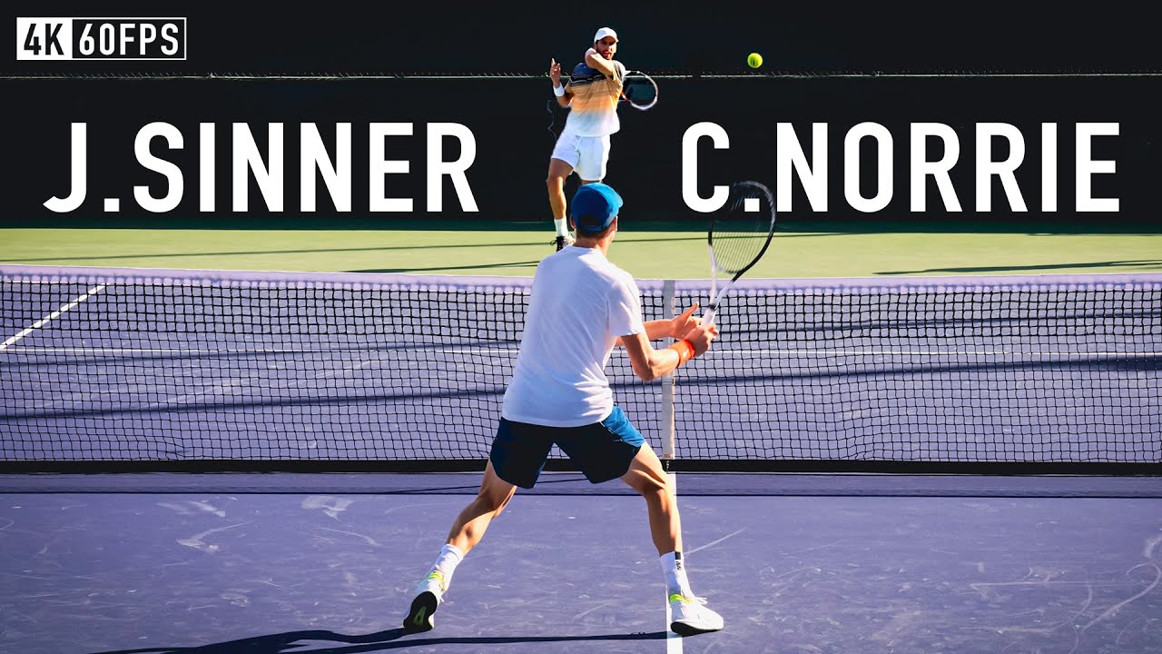 Jannik Sinner vs Cameron Norrie - Court Level Practice [4k 60fps]