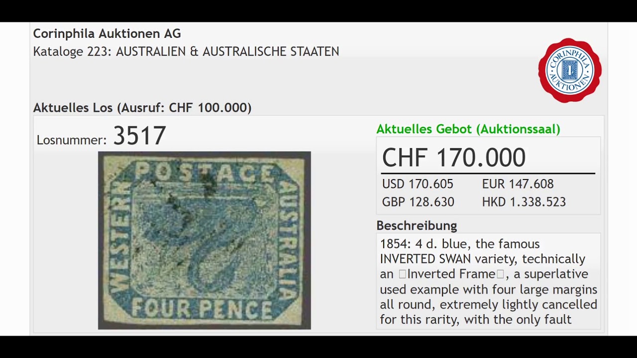The most valuable stamp of Australia - the 