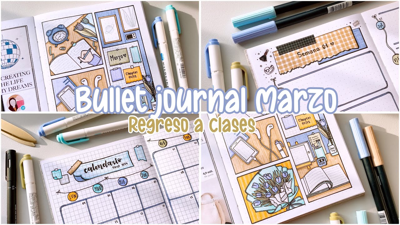 Planea conmigo Bullet journal Marzo 2024📚🍃💐 + plantillas gratis