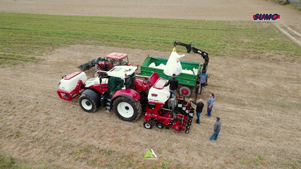 Siewnik SUMO DD3 w technologii „No till” z siewu pszenicy ozimej w woj. kuj-pom 02.10.2024
