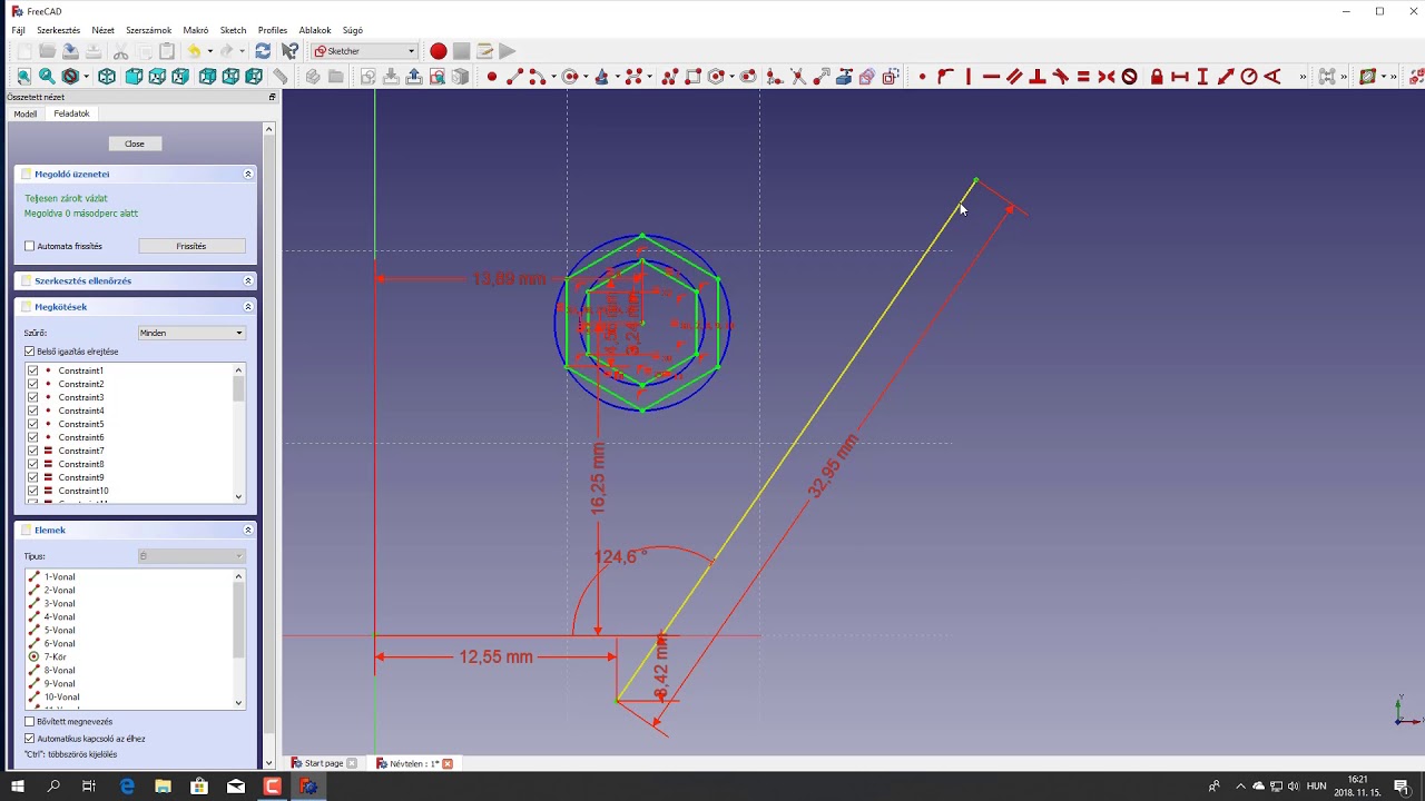Alkatrészek tervezése FreeCad -ben 5. rész