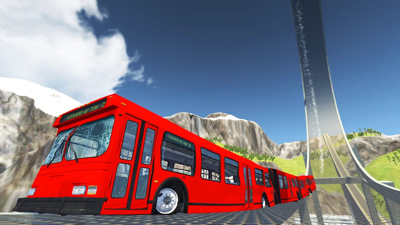 BeamNG DRIVE - Articulated Bus Crashes #11