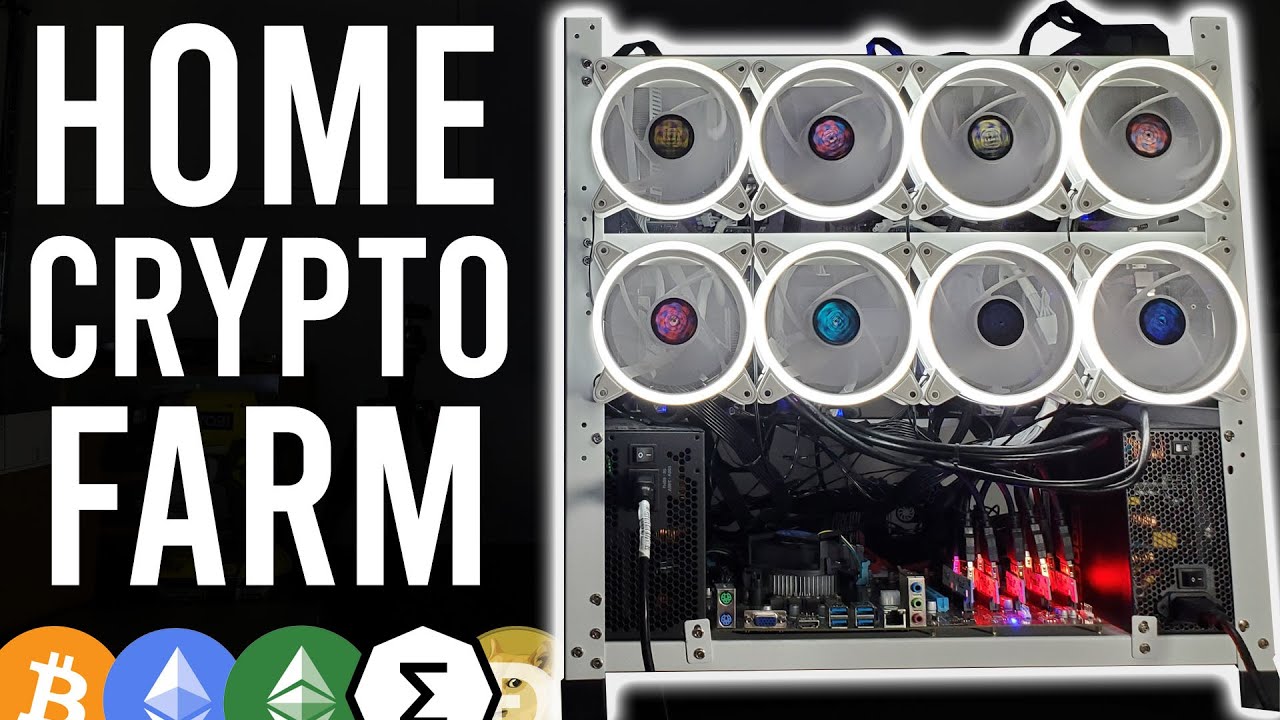Bitcoin and Ethereum Home Crypto Mining Farm Tour | Making Money Mining Crypto From Home
