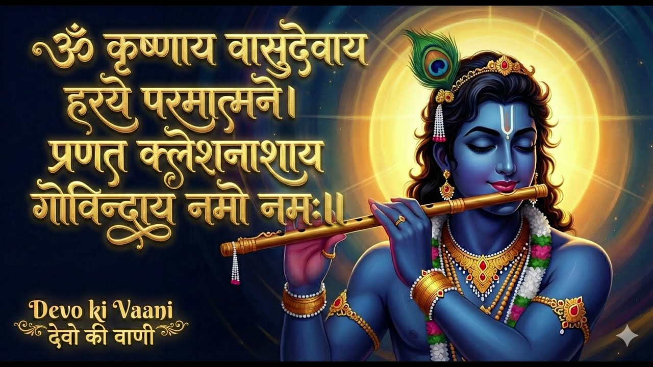 Krishna Mantra - Om Krishnaya Vasudevaya Haraye Paramatmane | शांति और कष्ट निवारण मंत्र