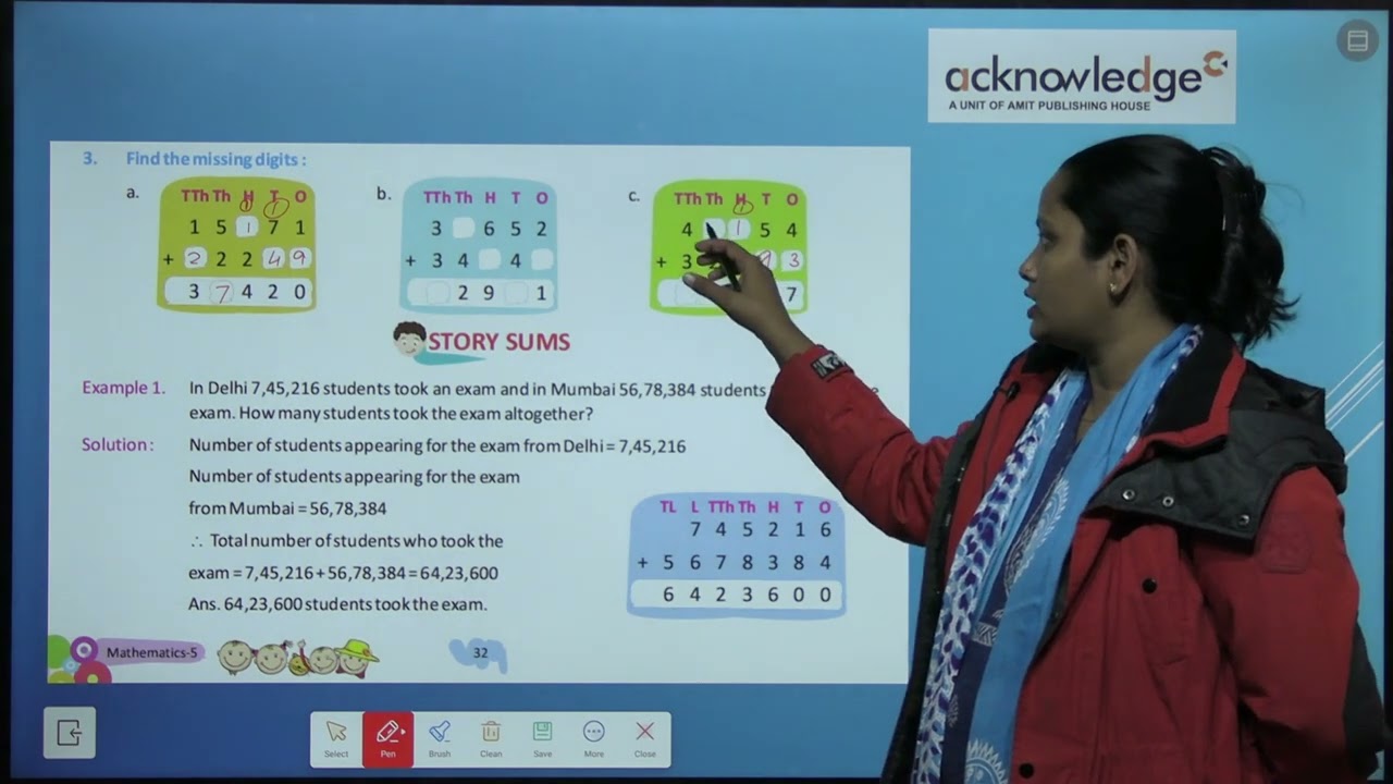 ACKNOWLEDGE JOYFULL MATHEMATICS CLASS 5 CHAPTER 4 ADDITION AND SUBTRACTION