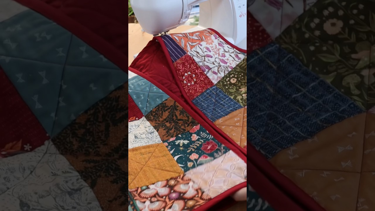 Sewing a patchwork quilted vest 🪡 cosy autumn sewing 🍂 #diyfashion #sewing