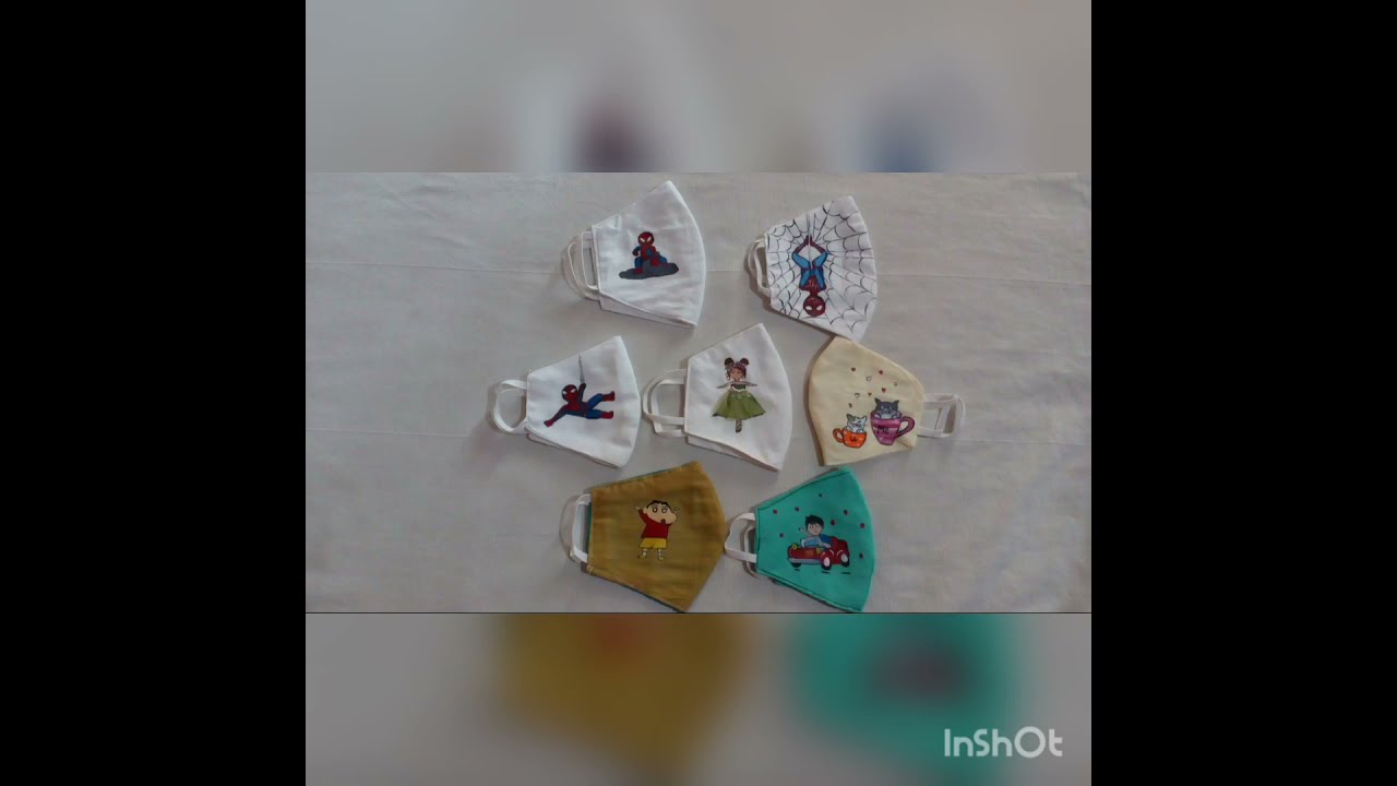 Beautiful hand painted kids mask design | hand painted mask | mask design patterns |