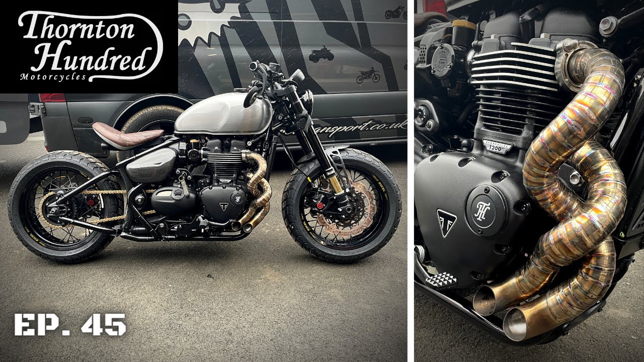 WILD Exhaust on Custom Wide Wheel Triumph Bobber - Motorcycle Recovery & Transport VLOG