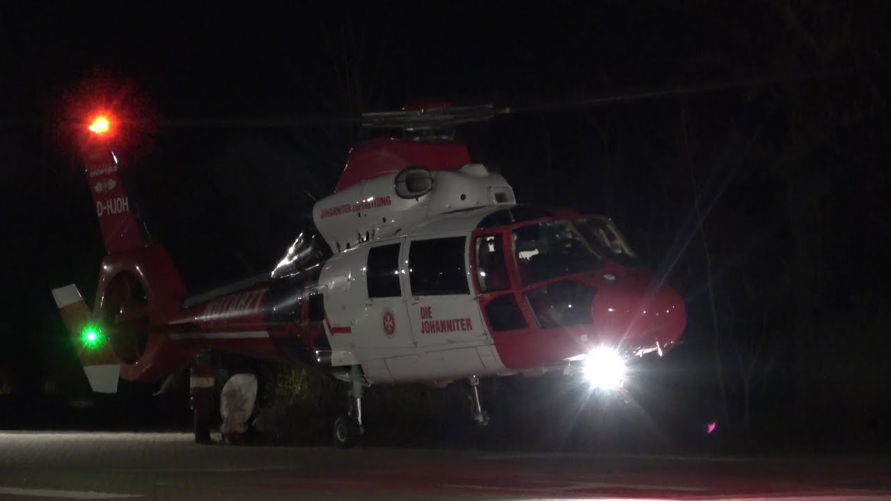 ITH Christoph Gießen D-HJOH JUH Luftrettung startet an Feuerwache Siegburg am 08.04.21