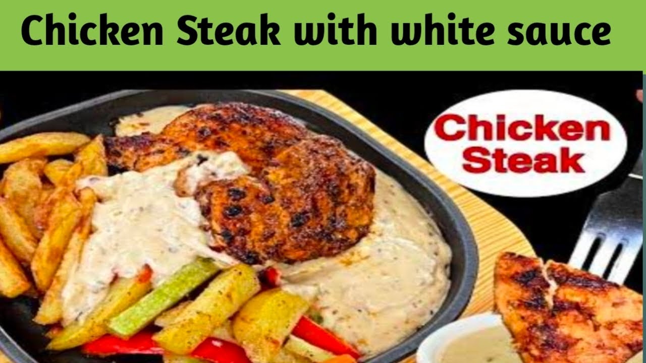 Chicken steak with mushroom sauce || Quick delicious chicken steak recipe.