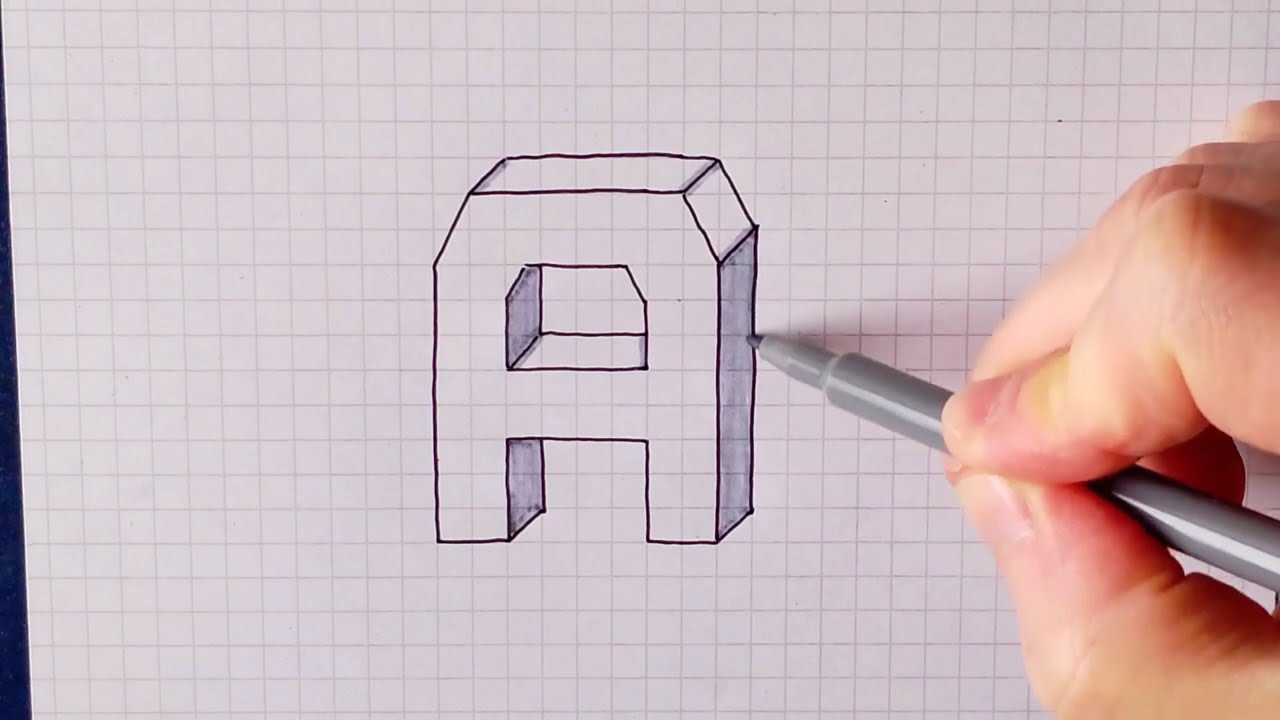 Zeichne Buchstaben in 3D - Buchstabe A