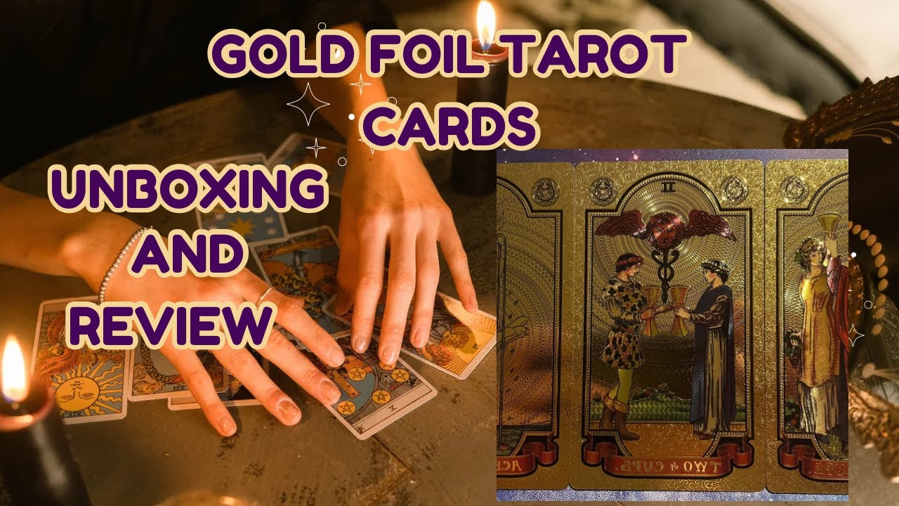 GOLD FOIL TAROT CARDS UNBOXING AND REVIEW #tarotreading #unboxing #tarot