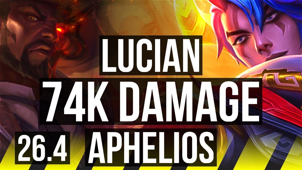 LUCIAN & Nautilus vs APHELIOS & Thresh (ADC) | 74K damage, Good KDA: 27/3/9 | KR Diamond | 26.4