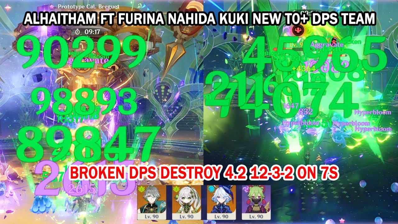 Alhaitham ft Furina Nahida Kuki New T0+ DPS Team  - Broken DPS Destroy 4.2 12-3-2 on 7s