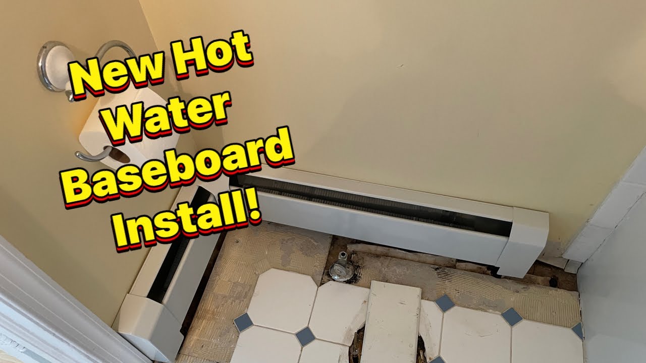 New Hot Water Baseboard Install in Bathroom!  #plumbing #hvac #heating