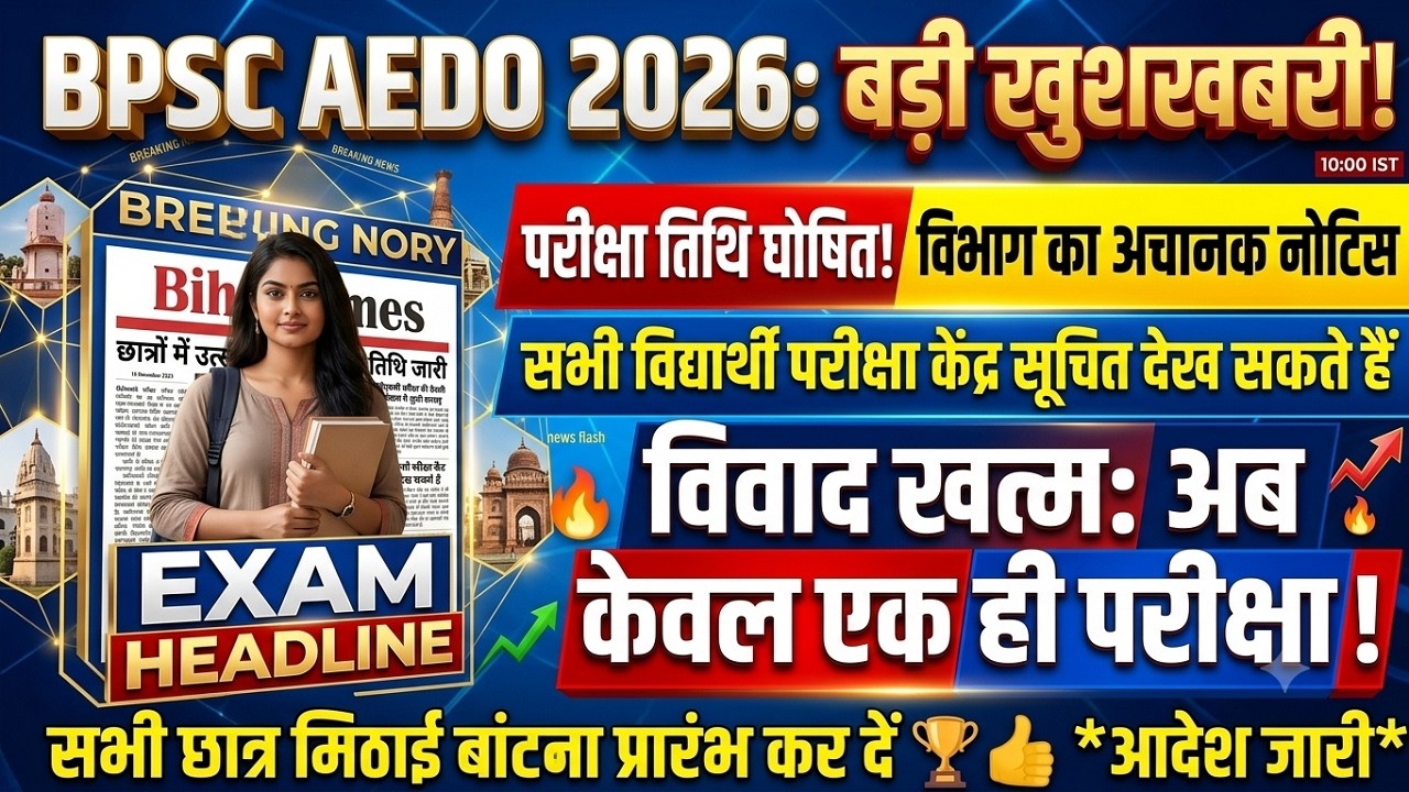 BPSC AEDO EXAM DATE 2026 | BPSC AEDO ADMIT CARD 2026 | BPSC AEDO LATEST NEWS TODAY | BPSC AEDO NEWS