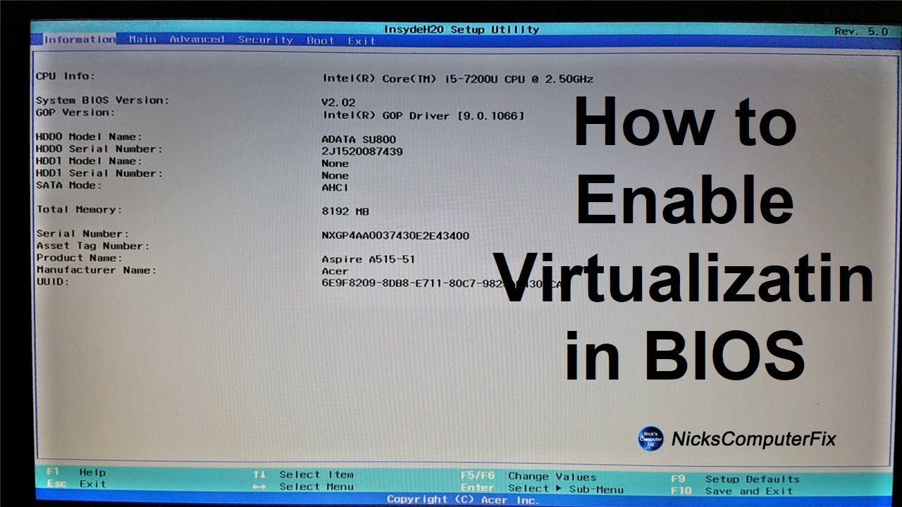 Виртуальная машина: руководство по Windows 10 «Включение виртуальной машины в BIOS вашего компьют...