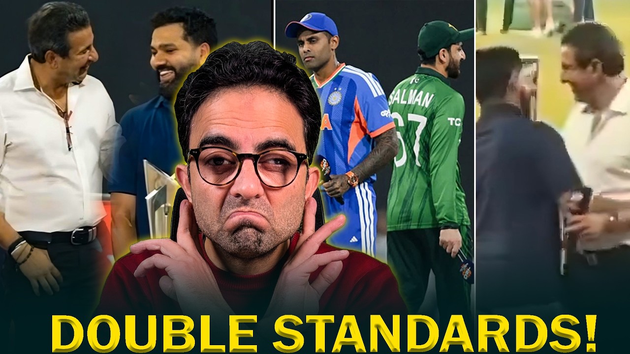 Rohit Sharma & Wasim Akram hug before Pak vs India, but teams skip handshakes — double standards?