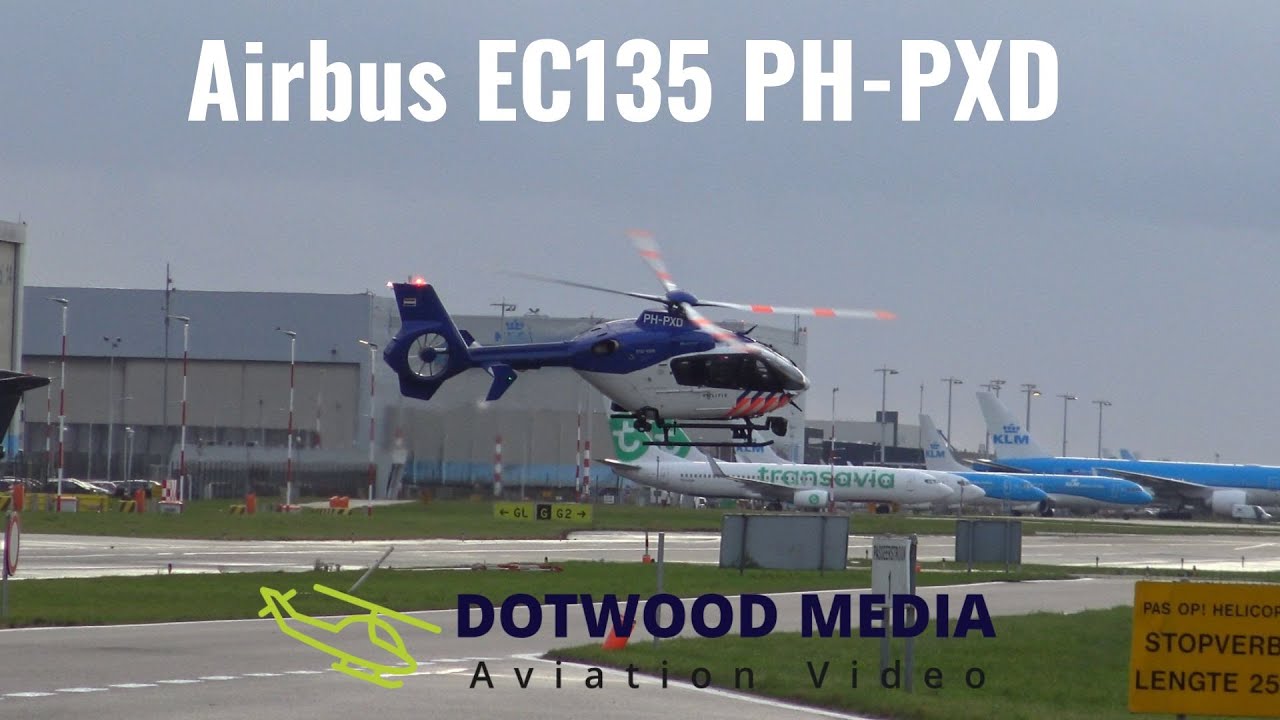 Take off Airbus EC135 Police Helicopter (PH-PXD) Amsterdam (AMS) Schiphol Oost (06-12-2022)