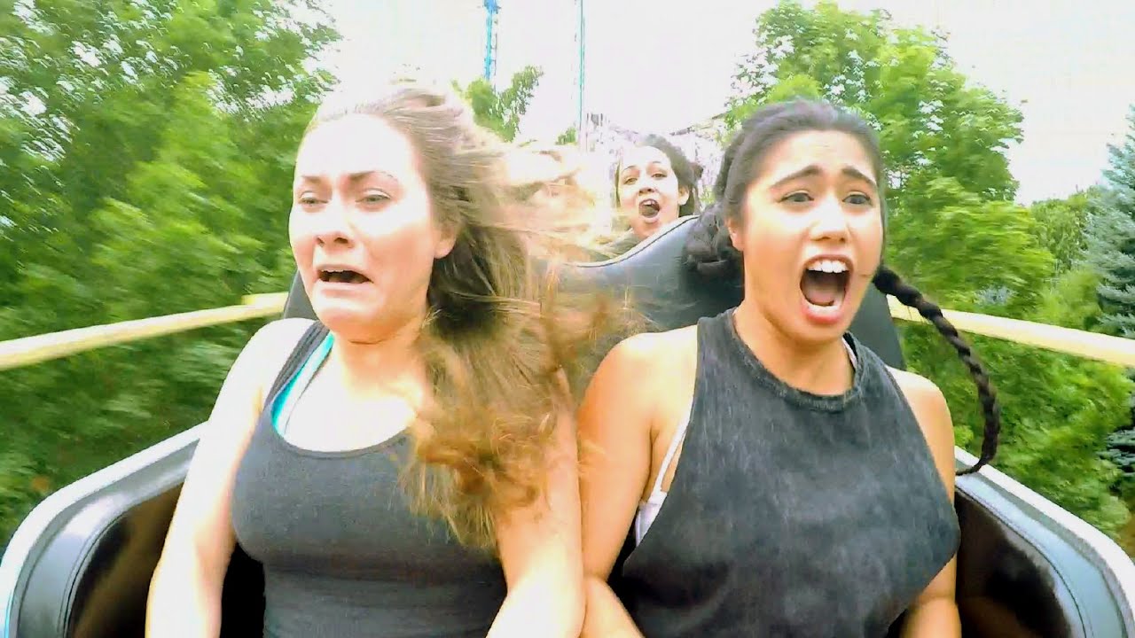 Tremors front seat on-ride reverse ridercam HD POV @60fps Silverwood Theme Park