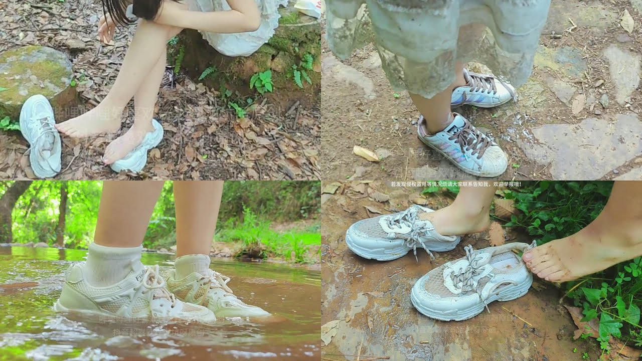 Two pairs sneakers and ADIDAS Superstar ,sneakers wet and muddy (69)(Full video 40min 55sec)