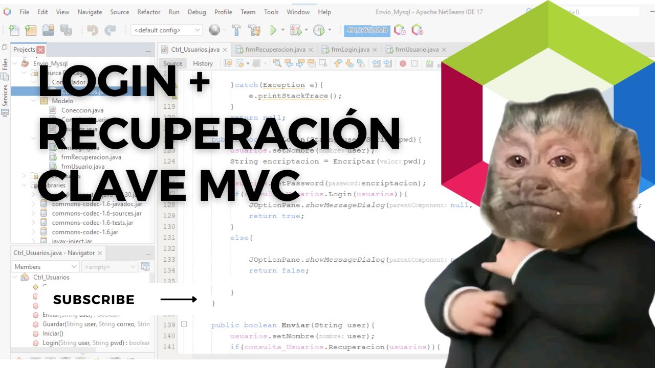 Login + Recuperacion de Clave Java Netbeans Mysql MVC