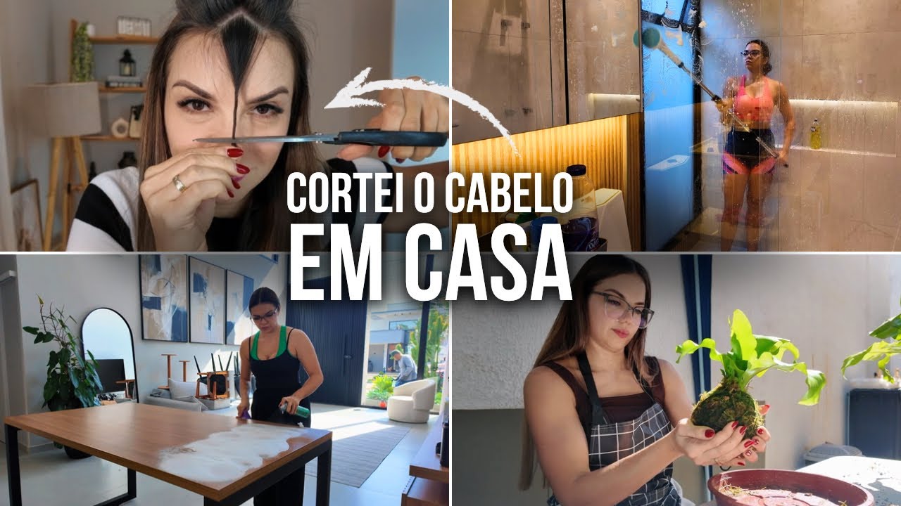 Novo cronograma de limpeza + Cortei o cabelo em casa 😱