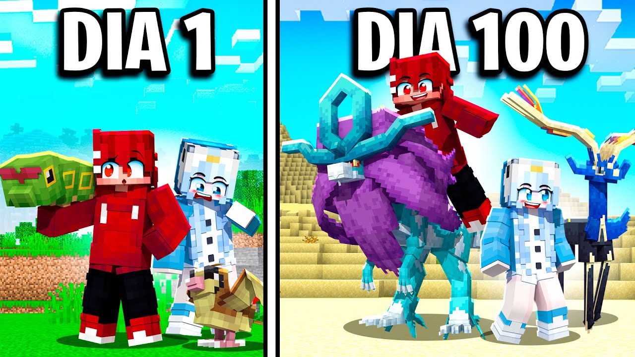 Sobrevivi 100 Dias em DUPLA no Minecraft Pokémon! - O FILME
