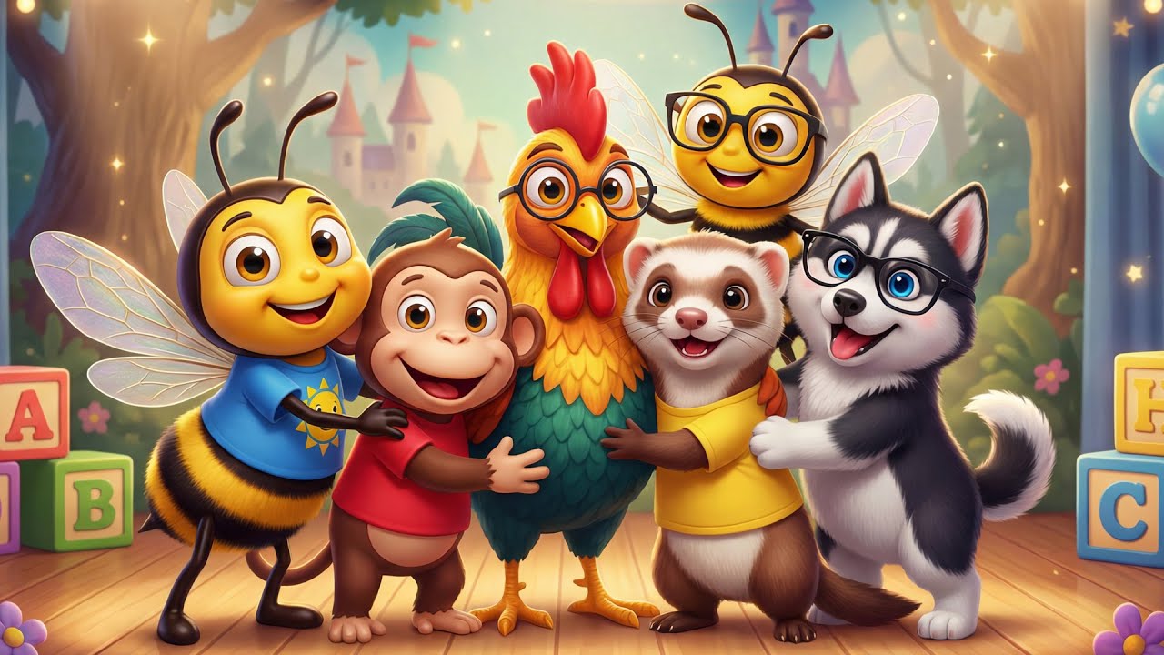 La Vaca, La Abeja, La Rana y El Pato Bailan 🐮🐝🐸🦆 Canciones Infantiles en Español | Música para Bebés