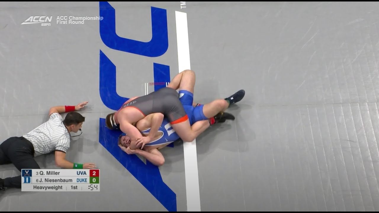 285lbs Quinn Miller (Virginia) vs Jonah Niesenbaum (Duke)