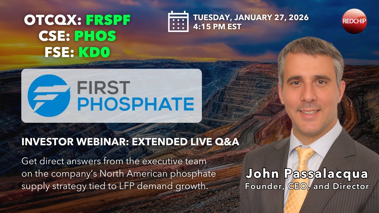 Вебинар для инвесторов компании First Phosphate (CSE: PHOS | OTCQX: FRSPF) — 27 января 2026 г.