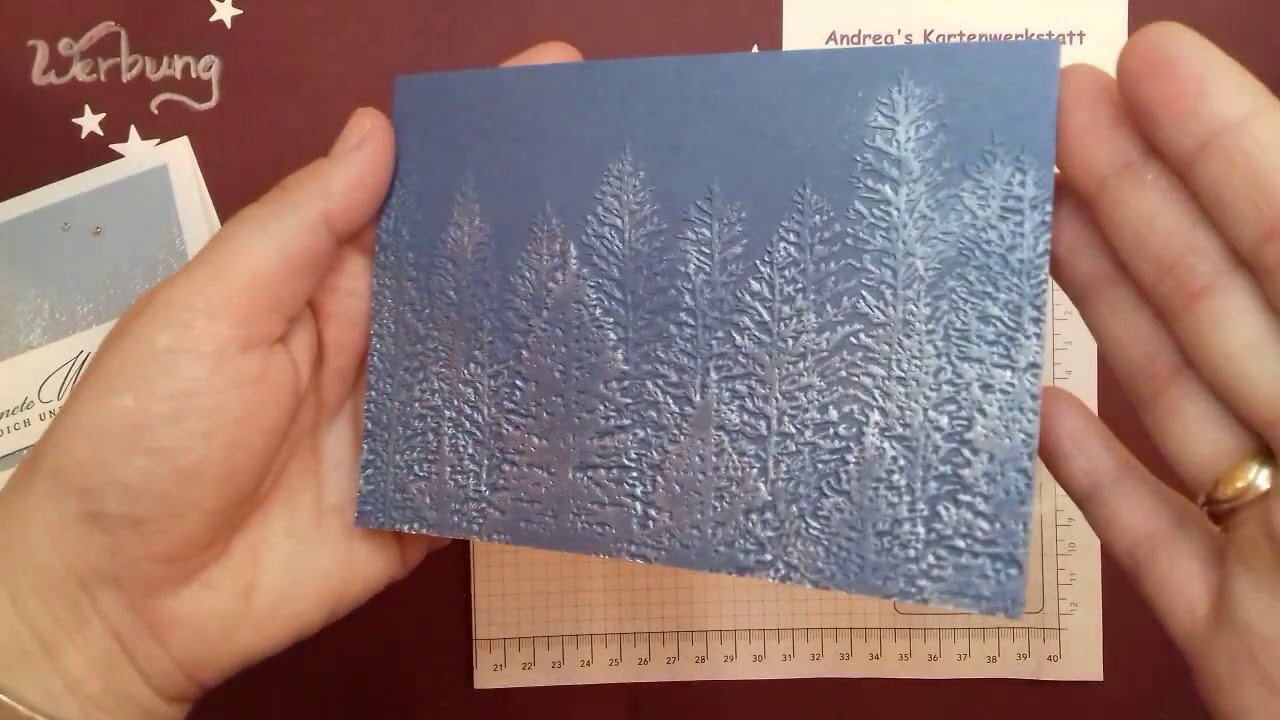 Aufstellkarte ganz einfach - besondere Kartenform - Winterwald - Stampin&acute; Up!&reg;
