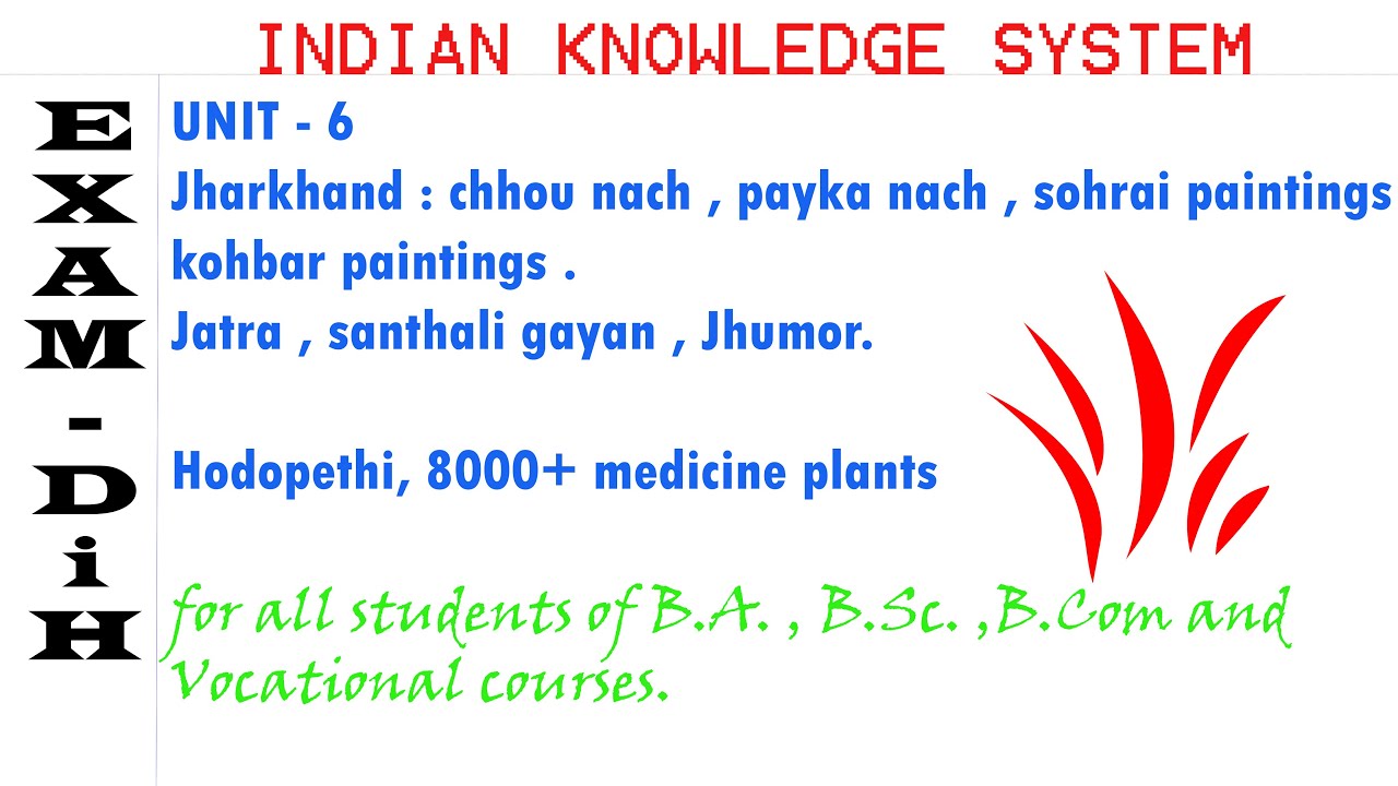 Indian Knowledge System Unit - 6 Explained in Hindi by  Exam-Dih  #kolhan_university  All Students.