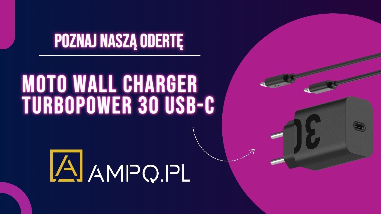 AMPQ - MOTO Wall Charger TurboPower 30 USB C #motorola
