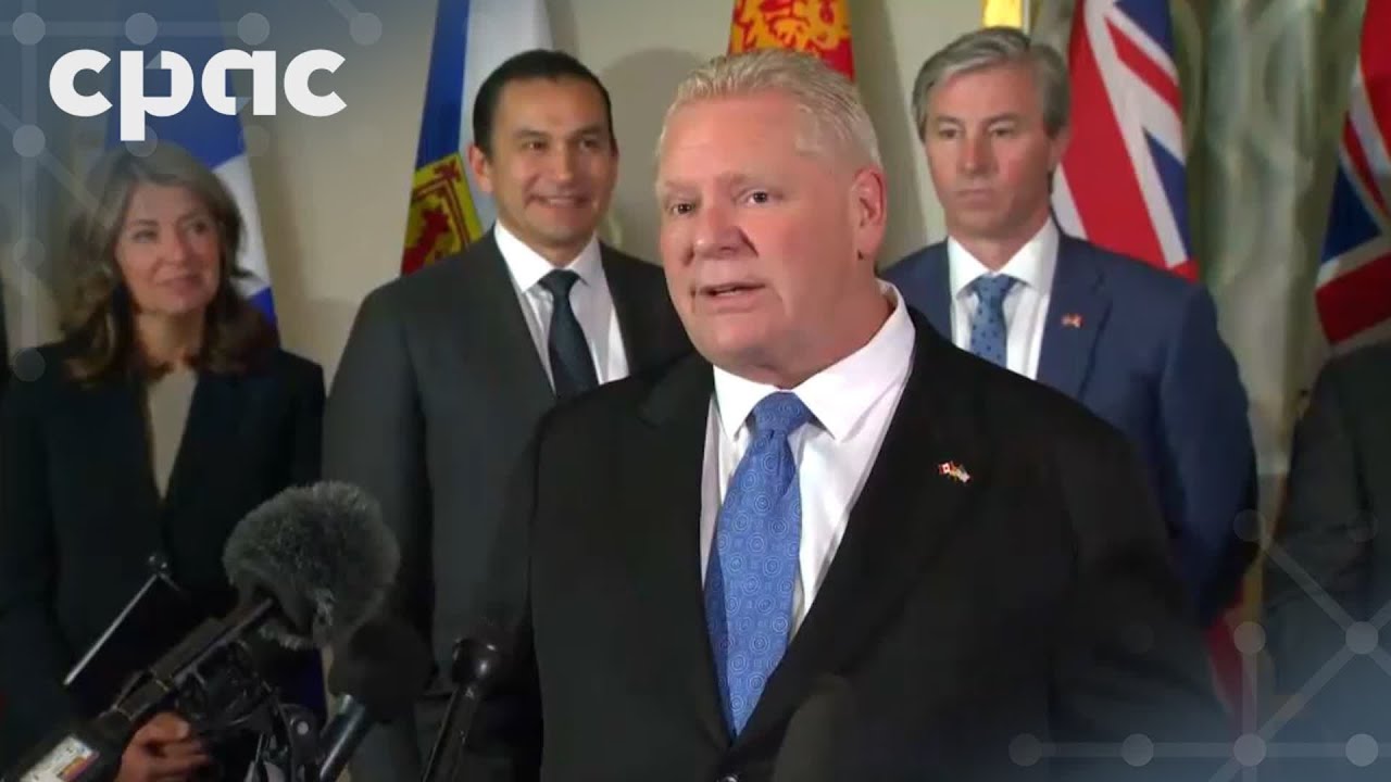 Canada's Premiers speak to reporters ahead of D.C. tariff talks – February 12, 2025