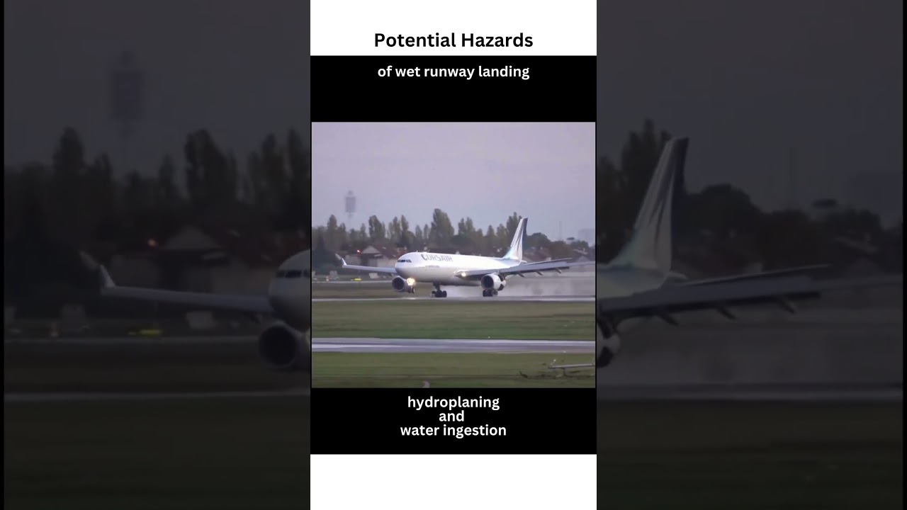 HAZARDS Of WET Runway Landing For Airplanes #shorts #airplane #pilot #fly