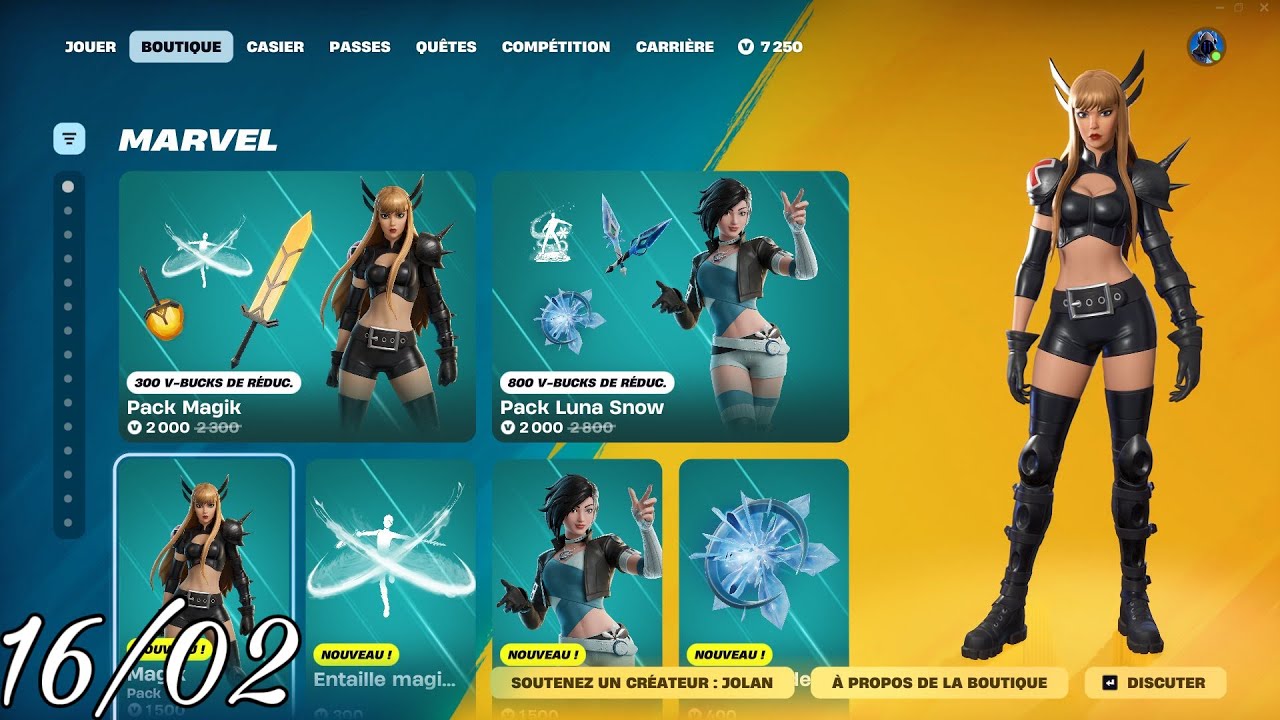 Nouveaux Skins Magik & Luna Snow !! Boutique Fortnite Du 16 Février 2026 !