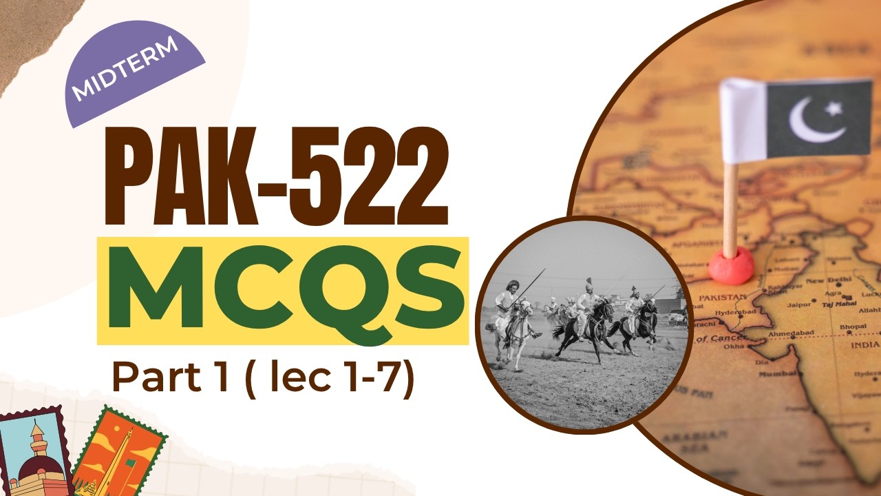 PAK522 Midterm MCQs Solved | Part 1 | Top Important Objectives | VU