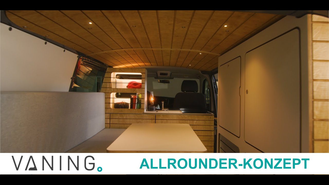 VANING - Camper Ausbau Roomtour durch unser ALLROUNDER-KONZEPT im VW T6.1 Transporter KR