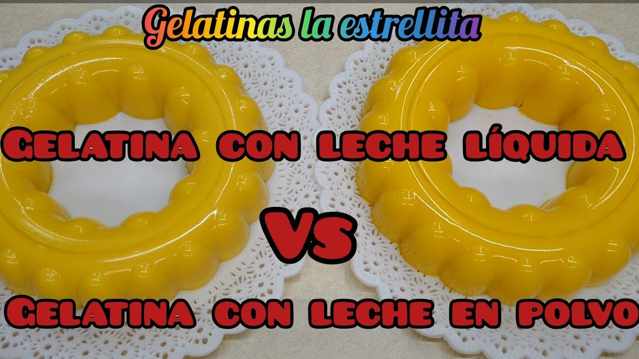Gelatina con leche liquida vs Gelatina con leche en polvo. Comparación entre una y otra