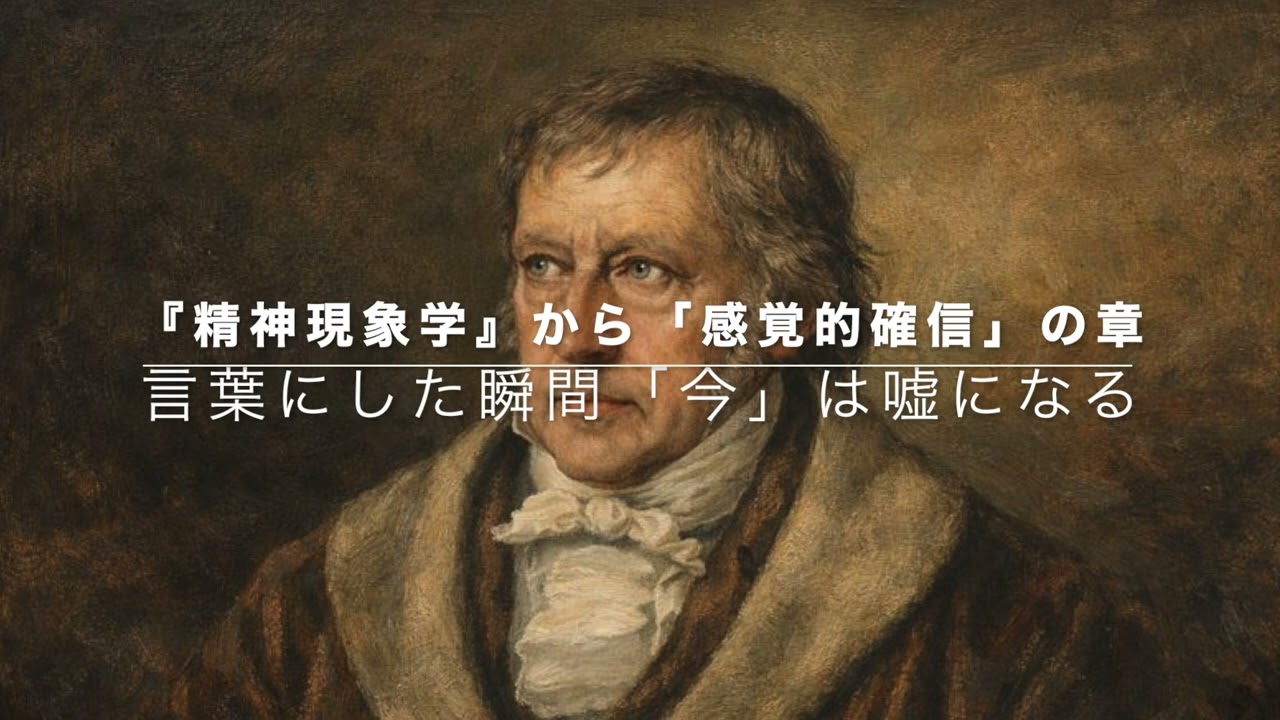 感覚的確信 : ヘーゲル『精神現象学』より