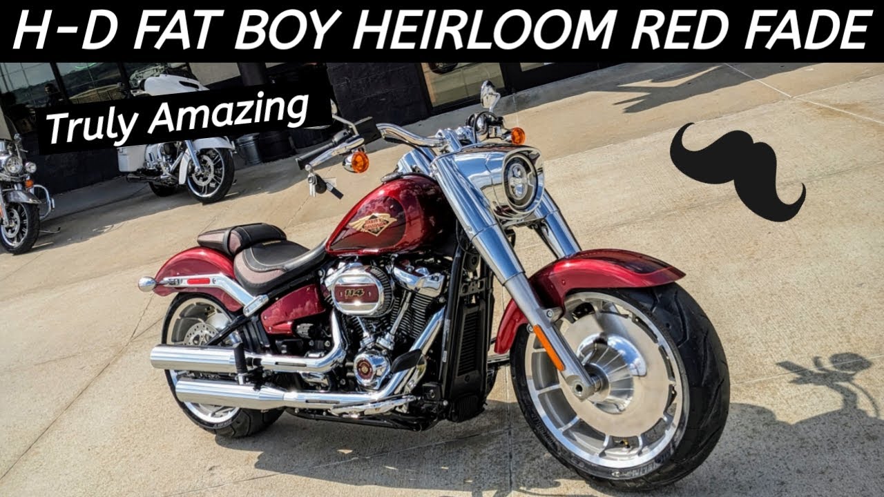 Красивый мотоцикл Harley-Davidson Fat Boy 114 Heirloom Red Fade к 120-летию — Wahoo!
