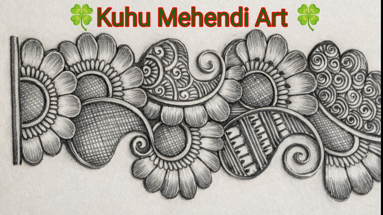 Easy Arabic Mehendi design ❣️ beautiful design ❣️ pencil shedding Mehendi design with Kuhu Mehendi❣️
