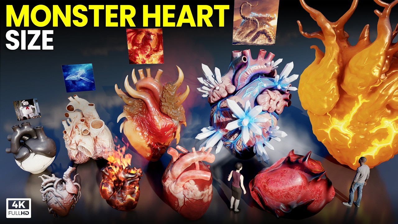 Legendary Monster Heart Size Comparison 2026 | SEA EATER VS BEHEMOTH
