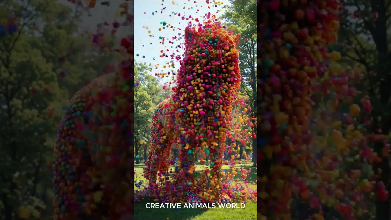 crazy wolf made with balls