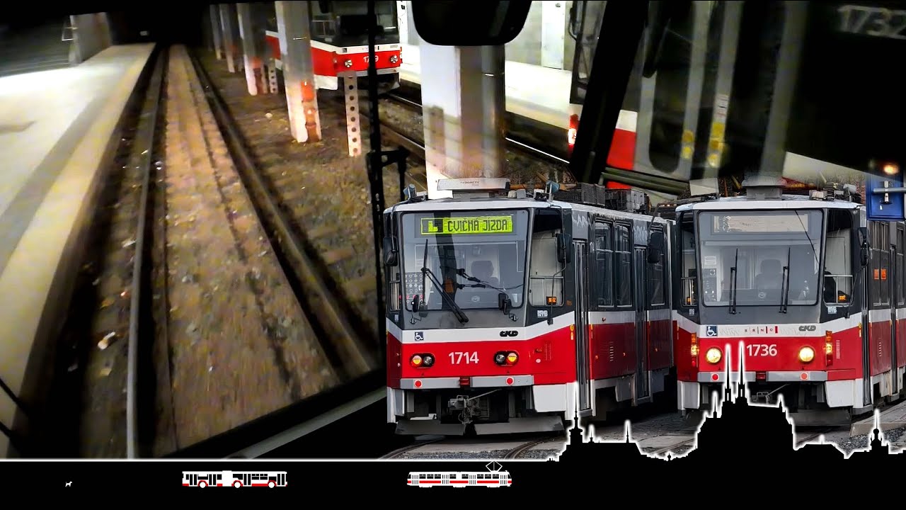 Osmička se speciálním koncem v Líšni po protisměrné koleji 🚋 Cab view tram Brno