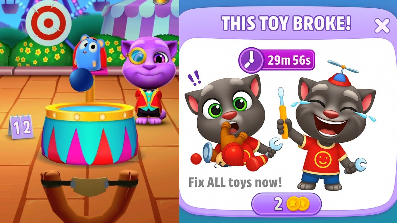 Throw Balls at Bullseye 🎯 | New Adventure | This toy is Broken 💔 My Talking Tom 2